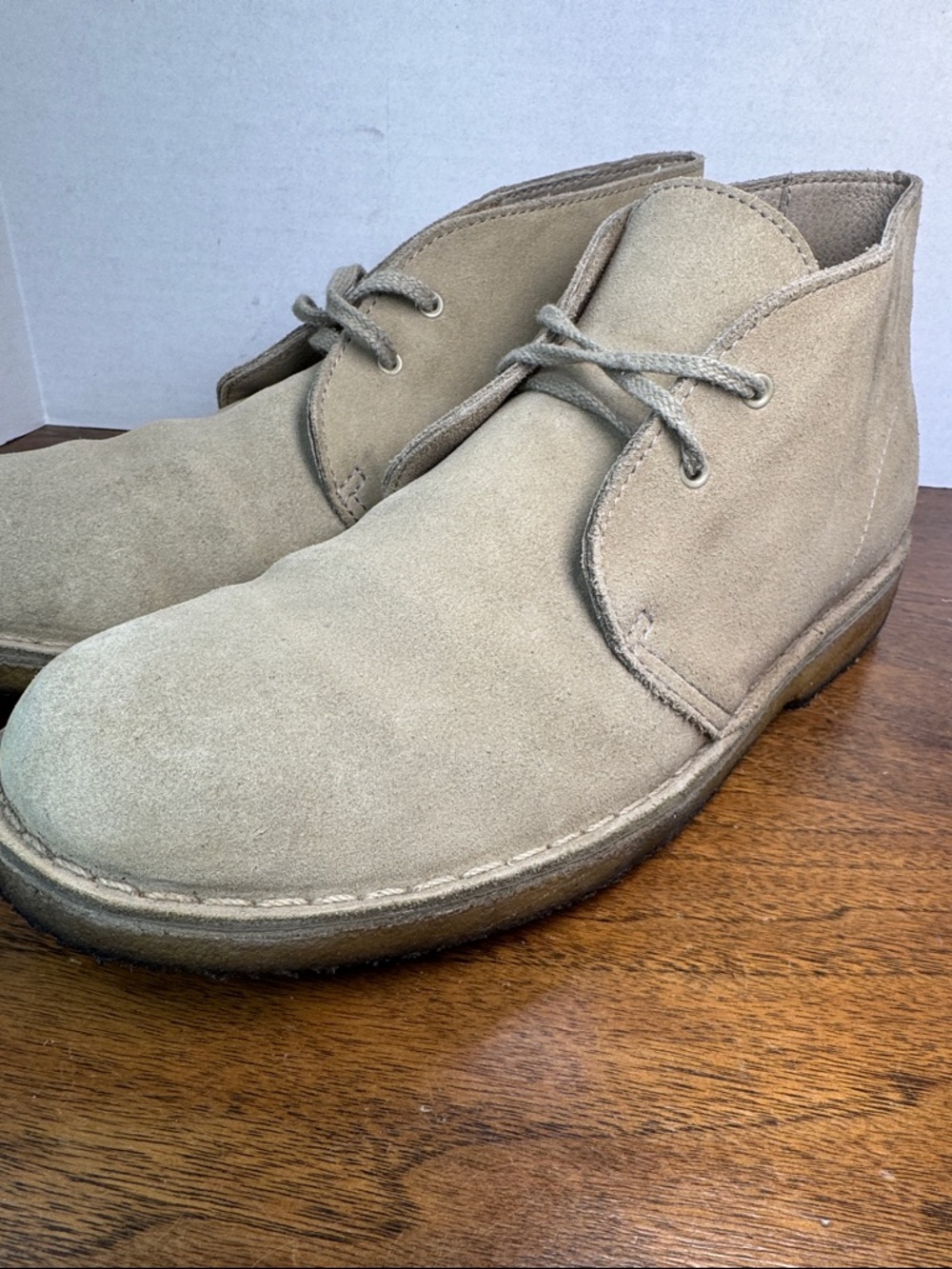 Lands End Mens Classic Suede Tan Chukka Easy-on Ankle Boots, sz 8